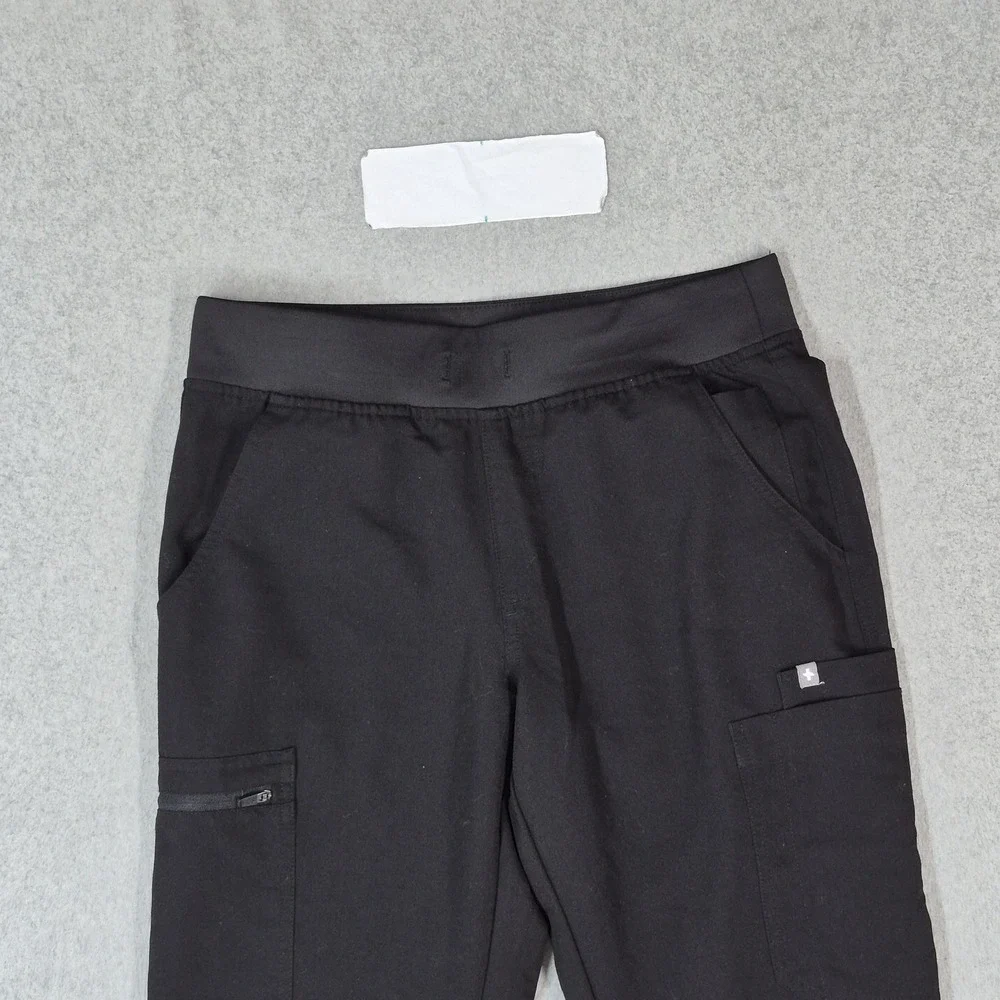 FIGS Women Scrub Pants S Black Pants Jogger Yola Yoga Zipper PO#3748 READ